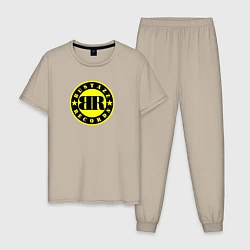 Пижама хлопковая мужская 9 грамм: Logo Bustazz Records, цвет: миндальный