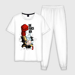 Пижама хлопковая мужская Saitama One Punch, цвет: белый