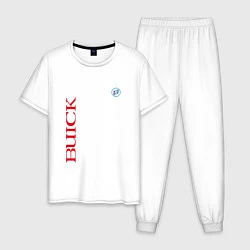 Пижама хлопковая мужская Buick Emblem Logo, цвет: белый