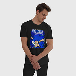 Пижама хлопковая мужская Sonic Adventure Sonic, цвет: черный — фото 2