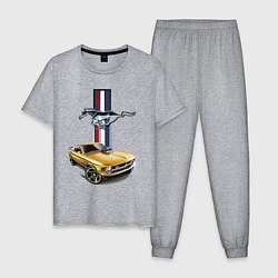 Пижама хлопковая мужская Mustang motorsport, цвет: меланж