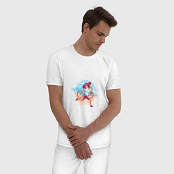 Пижама хлопковая мужская Трилайф, цвет: белый — фото 2