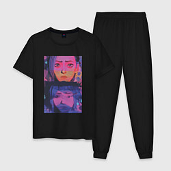 Пижама хлопковая мужская Аркейн эксклюзивный дизайн 2022, цвет: черный