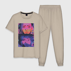 Пижама хлопковая мужская Аркейн эксклюзивный дизайн 2022, цвет: миндальный