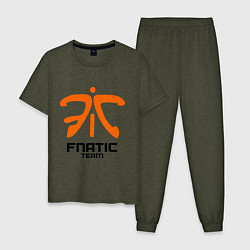 Пижама хлопковая мужская Dota 2: Fnatic Team, цвет: меланж-хаки