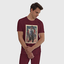 Пижама хлопковая мужская Феникс art, цвет: меланж-бордовый — фото 2