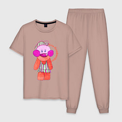 Пижама хлопковая мужская БлаБлафанфан, цвет: пыльно-розовый