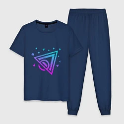 Пижама хлопковая мужская Nanoswarm c Валорант, цвет: тёмно-синий