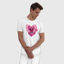 Пижама хлопковая мужская Кисси Мисси в сердце, цвет: белый — фото 2