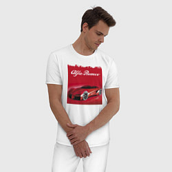 Пижама хлопковая мужская Alfa Romeo - красная мечта!, цвет: белый — фото 2