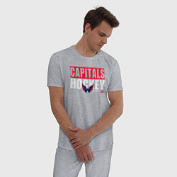 Пижама хлопковая мужская Вашингтон Кэпиталз НХЛ, цвет: меланж — фото 2