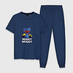 Пижама хлопковая мужская Монстр Хаги ваги Poppy Playtime, цвет: тёмно-синий