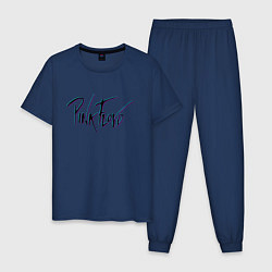 Пижама хлопковая мужская PINK FLOYD GLITCH ПИНК ФЛОЙД ГЛИТЧ, цвет: тёмно-синий