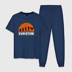Пижама хлопковая мужская Карате эволюция, цвет: тёмно-синий