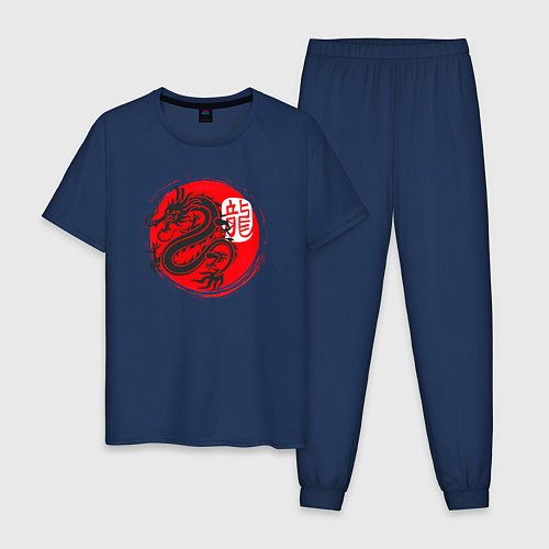 Мужская пижама Ниндзя дракон Япония / Тёмно-синий – фото 1