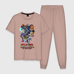 Пижама хлопковая мужская Hard corps, цвет: пыльно-розовый