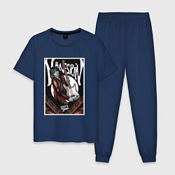 Пижама хлопковая мужская Томас Рагги, цвет: тёмно-синий
