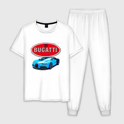 Пижама хлопковая мужская Bugatti - motorsport, цвет: белый