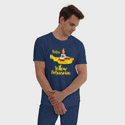 Пижама хлопковая мужская On a Yellow Submarine, цвет: тёмно-синий — фото 2