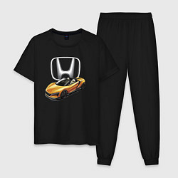 Пижама хлопковая мужская Honda Concept Motorsport, цвет: черный