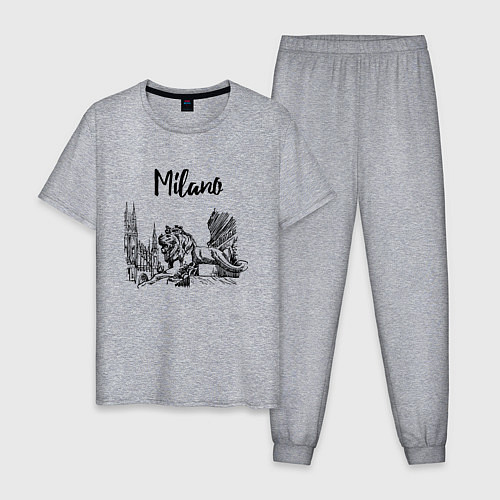 Мужская пижама Италия Милан / Меланж – фото 1