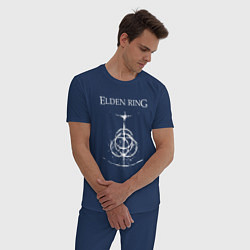 Пижама хлопковая мужская Elden ring лого, цвет: тёмно-синий — фото 2