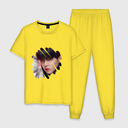 Пижама хлопковая мужская Agust D SUGA BTS, цвет: желтый