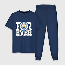 Пижама хлопковая мужская Manchester City FOREVER NOT JUST WHEN WE WIN Манче, цвет: тёмно-синий