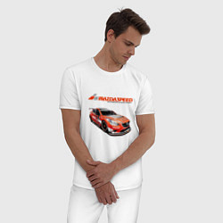 Пижама хлопковая мужская Mazda Motorsport Development, цвет: белый — фото 2