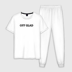 Пижама хлопковая мужская OFF GLAD, цвет: белый