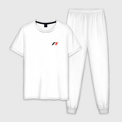 Пижама хлопковая мужская F-1 MINI LOGO, цвет: белый
