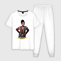 Пижама хлопковая мужская Panam cyberpunk 2077 Панам, цвет: белый