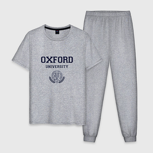 Мужская пижама Оксфорд - логотип университета / Меланж – фото 1