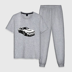 Пижама хлопковая мужская Nissan Silvia S13 RB, цвет: меланж