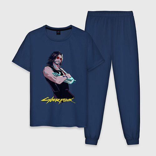 Мужская пижама Джонни Cyberpunk2077 Johnny / Тёмно-синий – фото 1