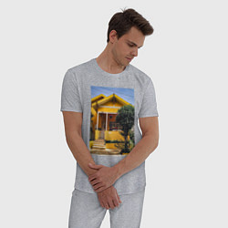 Пижама хлопковая мужская Жёлтый Дом, цвет: меланж — фото 2