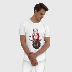 Пижама хлопковая мужская Соблазняющая Джасти, цвет: белый — фото 2