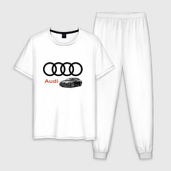 Пижама хлопковая мужская Audi Prestige, цвет: белый
