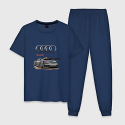 Пижама хлопковая мужская Audi Racing team, цвет: тёмно-синий