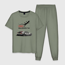 Пижама хлопковая мужская Audi quattro Lizard, цвет: авокадо