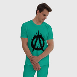 Пижама хлопковая мужская Obladaet обладает цвета зеленый — фото 2