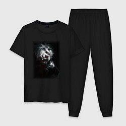 Пижама хлопковая мужская Канеки Кен Токийский Гуль Ghoul, цвет: черный
