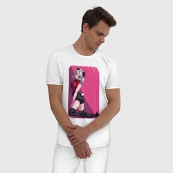Пижама хлопковая мужская Бафомет флиртует, цвет: белый — фото 2