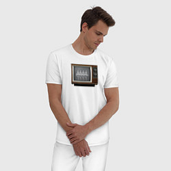 Пижама хлопковая мужская Лебединое по ТВ, цвет: белый — фото 2