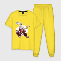 Пижама хлопковая мужская Rabbit Rocker, цвет: желтый
