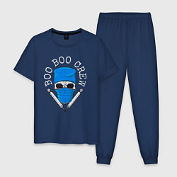Пижама хлопковая мужская BOO BOO CREW, цвет: тёмно-синий