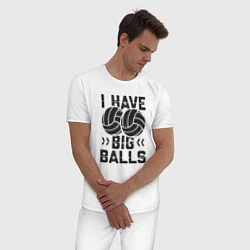 Пижама хлопковая мужская Big Balls, цвет: белый — фото 2