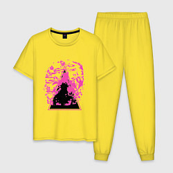 Пижама хлопковая мужская Genshin Impact Yae MikoЯэ Мико, цвет: желтый