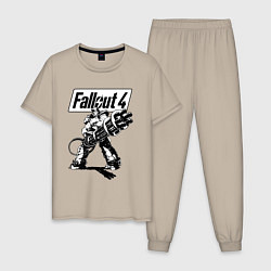 Пижама хлопковая мужская Fallout 4 Hero!, цвет: миндальный
