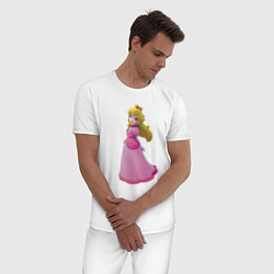 Пижама хлопковая мужская Принцесса Персик Super Mario, цвет: белый — фото 2